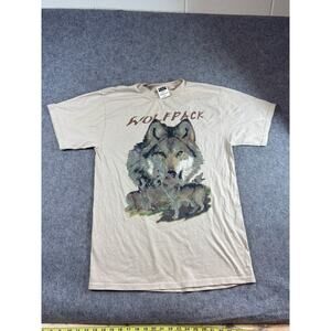 VTG Wolfpack Wolves Wolf Graphic Shirt Mens Large Nature Wildlife Streetwear 90s